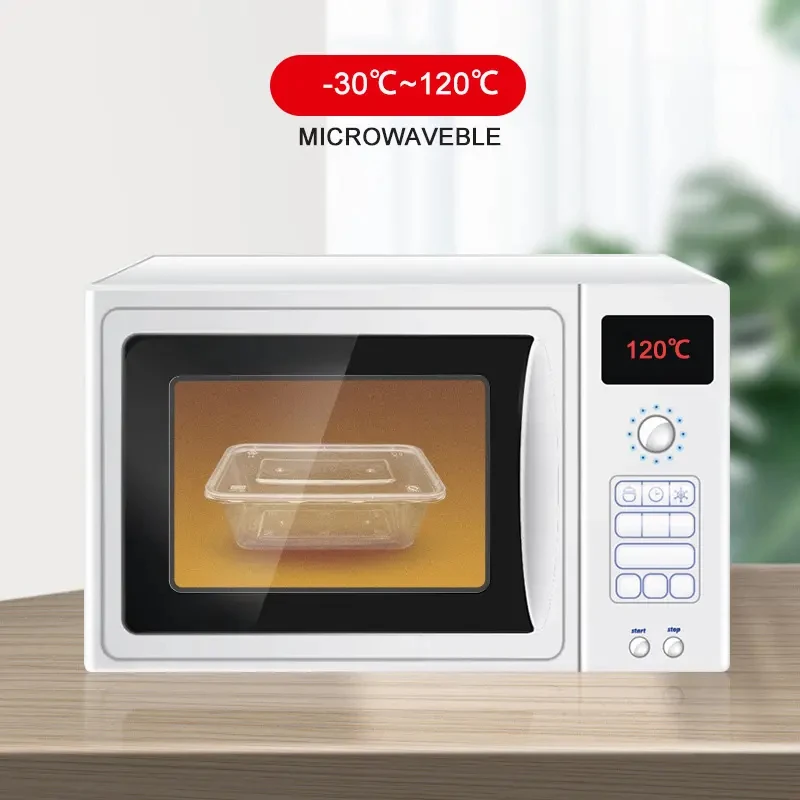 Disposable Plastic Round 3 Compartment Cooked Dessert Seafood Refrigeration Lunch Fast Food Storage Box