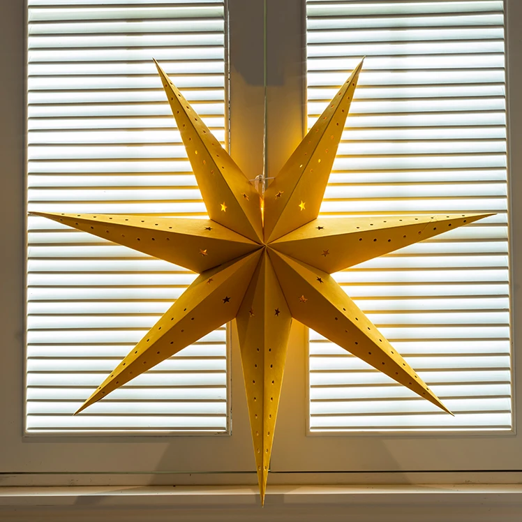 Newish Wedding Paper Star Lantern for Decorations with 15L Warm White LED