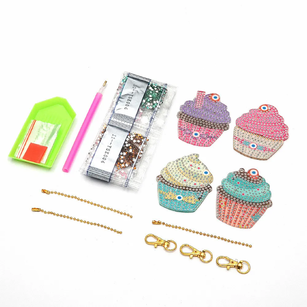 4/5pcs DIY Full Drill Special Shaped Diamond Painting Key Ring Elephant Keychain Gifts Embroidery Diamond Craft