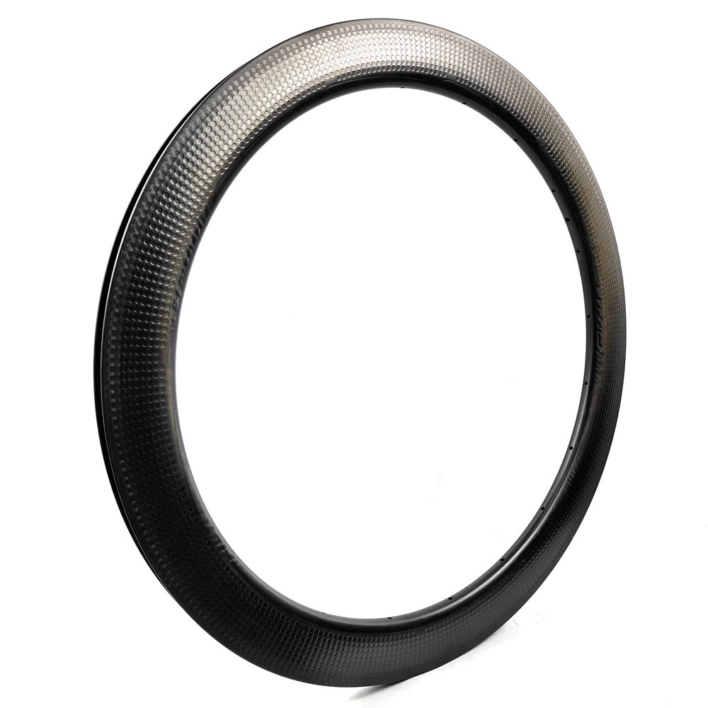 BIKEDOC 700C Bicycle Carbon Dimple Rim Width 25mm Depth 45mm 50mm 58mm 80mm Clincher Tubeless Road Dimpled Surface
