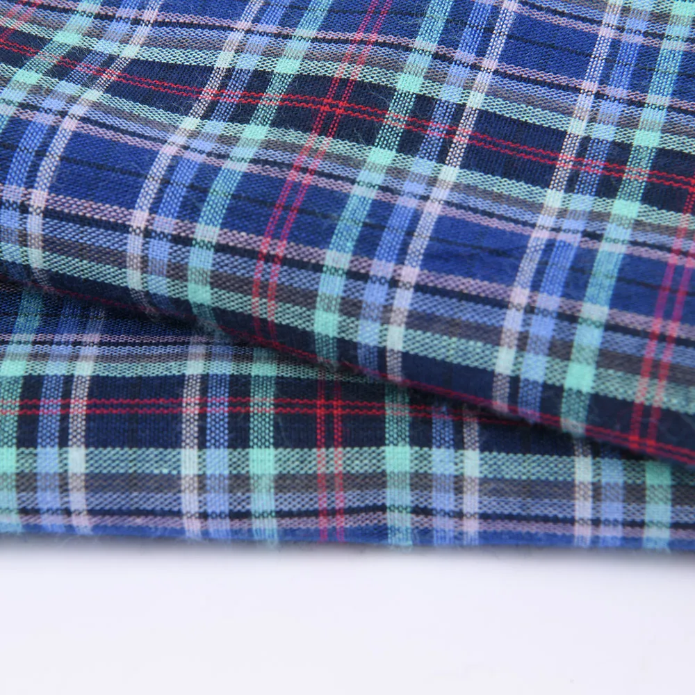 Wholesale Breathable 100% Cotton Yarn Dyed Woven Tartan Check Fabric for Men Shirt