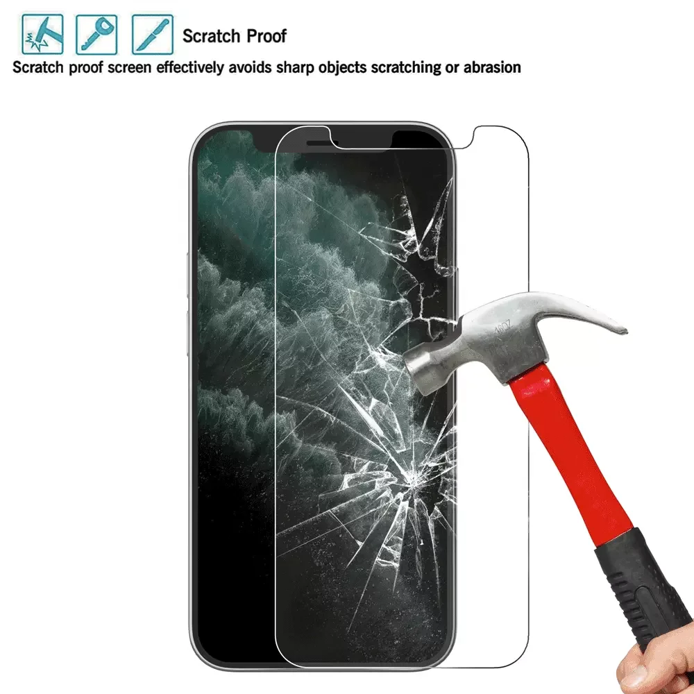 For iPhone 11 12  13  Pro Max 0.33mm 9h 2.5d mobile phone high clear tempered glass screen protector  Film
