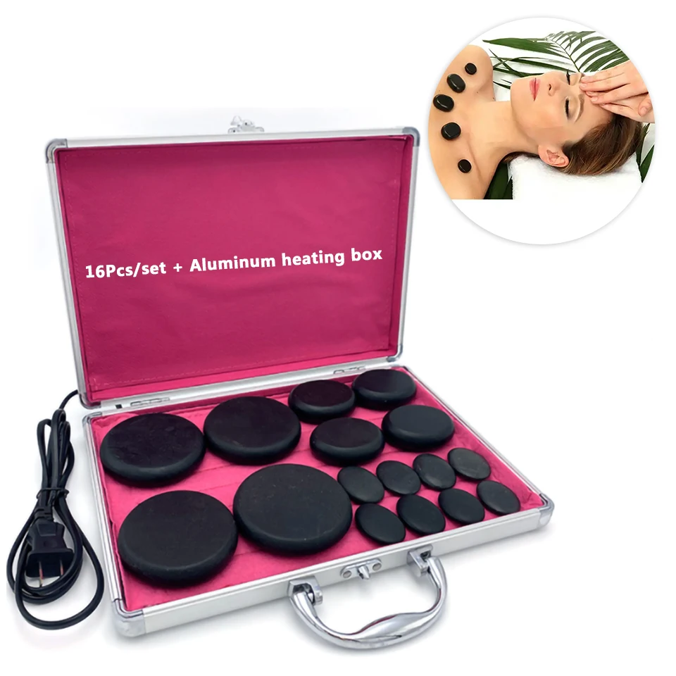 Salon Use Constant Temperature Natural Energy Stone Heating Hot Stone Massage Set With Heater Hot Stone Warmer