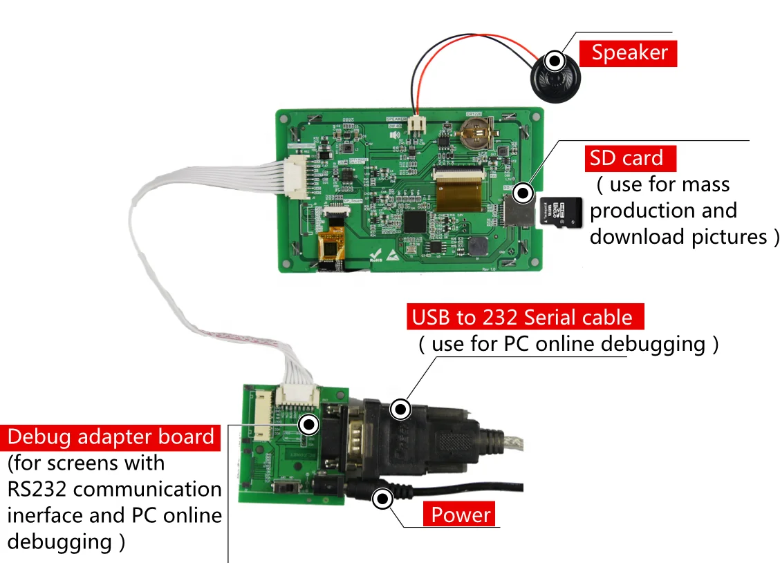 DACAI 4.3 Inch Serial Port Screen M Series DACAI lcm 4.3inch 800*480 full viewing angle  RGB interface DC80480M043  high bright