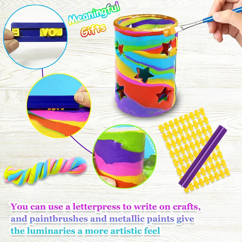 Clay Luminaries Lantern Toys Arts and Crafts Clay kit for Boys Girls and Teens Age