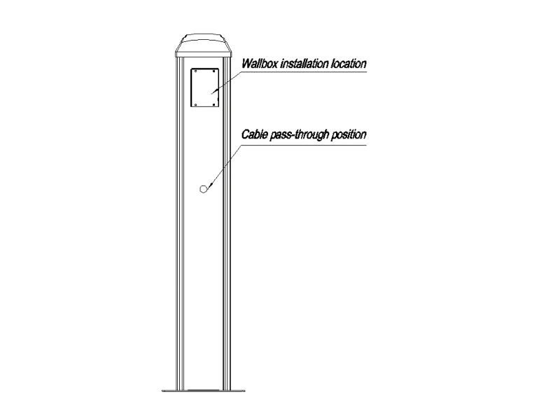 
Type 2 Wallbox EV charger with mounting pole IP65 for commercial use 