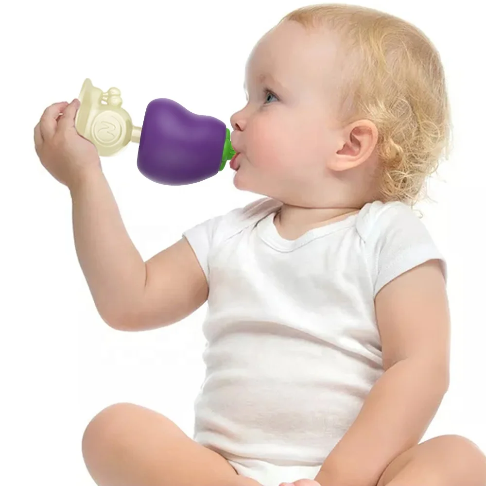 Nicepapa 100% food grade bpa free vegetables pacifier soothing sensory teething natural soft baby silicone teether toys