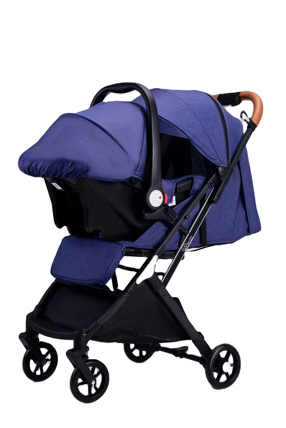 New Convenient Folding Baby Stroller with Linen Car Seat Plastic and Steel Frame EVA Wheels for 0-3 Years
