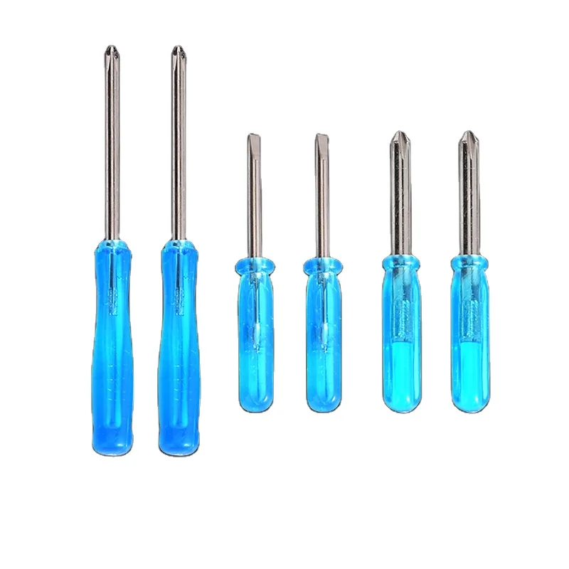 Маленькая маленькая отвертка крестовидная плоская мини-Синяя Прозрачная Ручка Philips