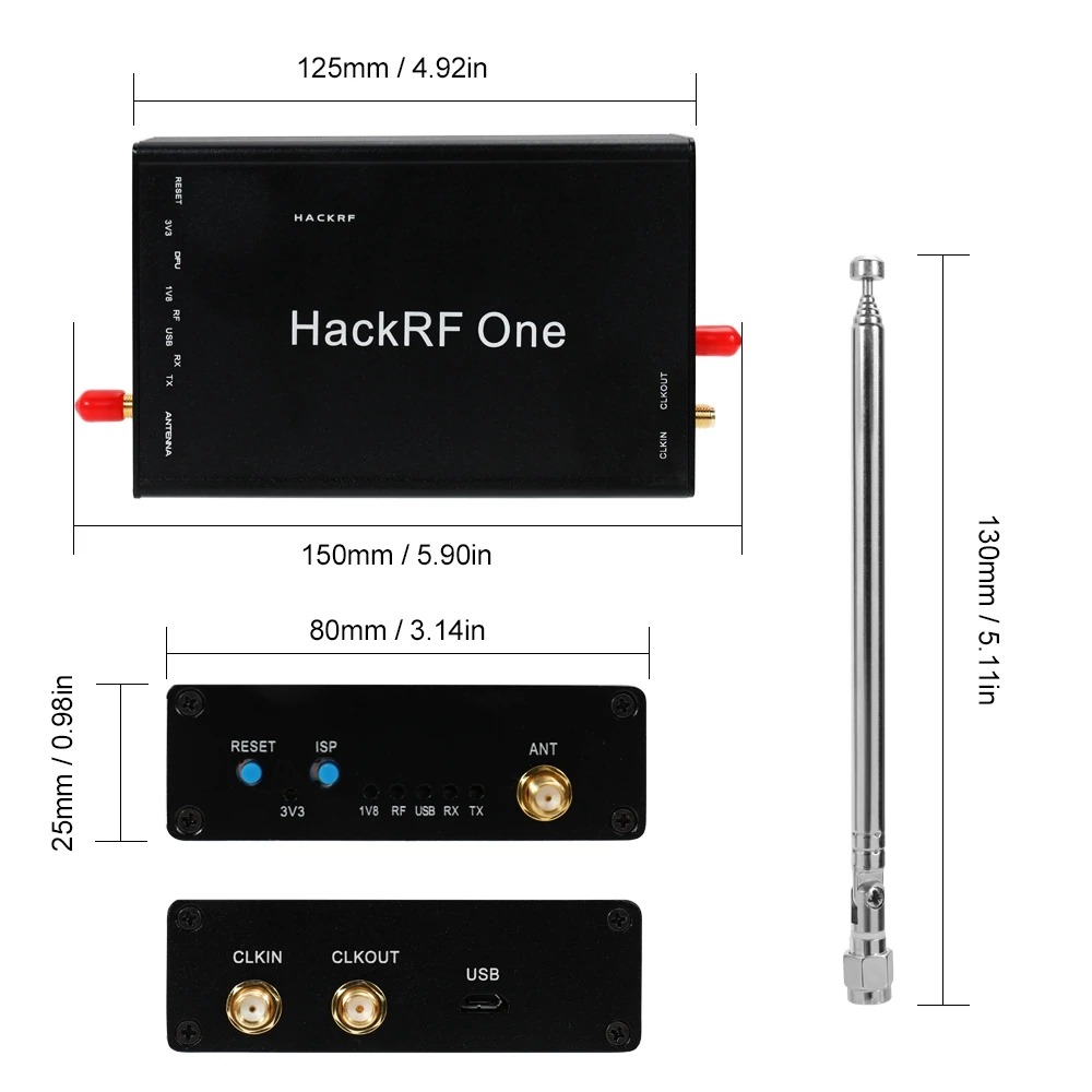 
Shenzhen Charlsea Professional HackRF One Software Defined Radio RTL SDR HackRF One 1Mhz-6GHz 