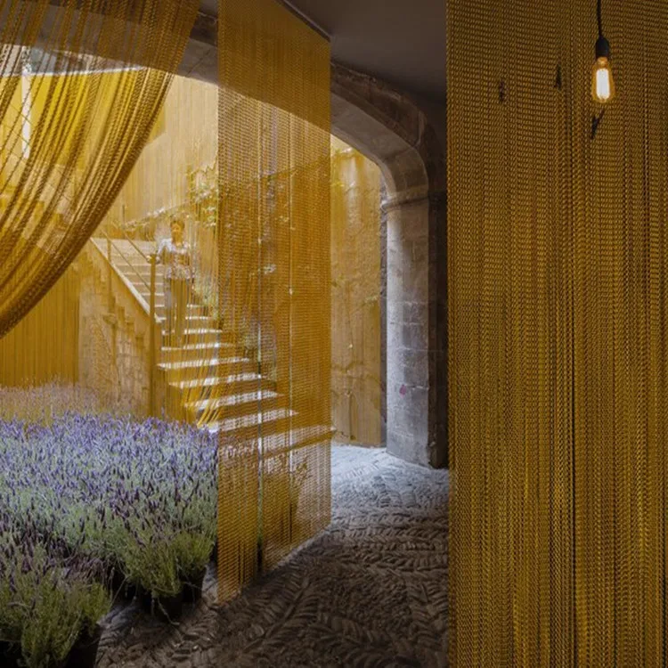 Decorative hanging metal curtain dividers