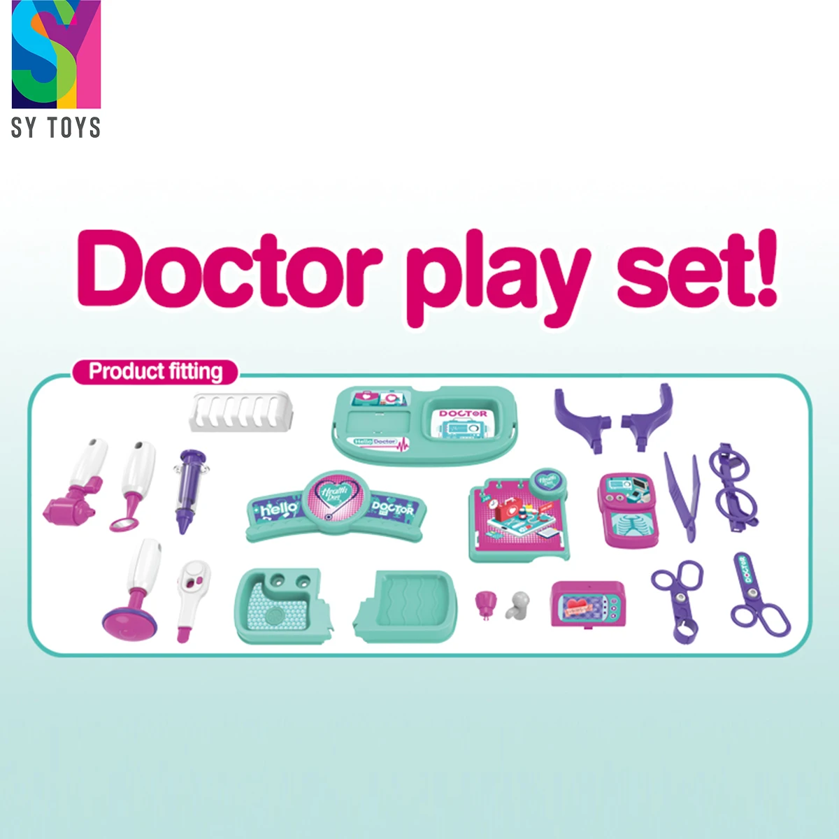 SY 3 IN 1 Educational Doctor Toys Suitcase Medicine Box Toys Set Doctor Trolley Toys