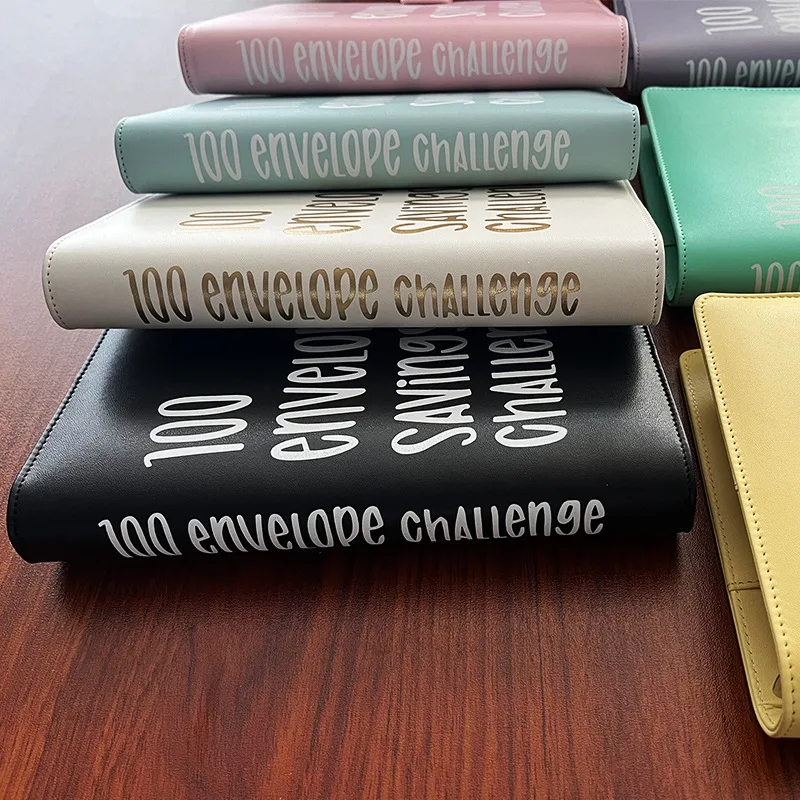 100 envelope savings challenge A5 Budget binder challenges  pu leather budget binder planner notebook for money saving bulk