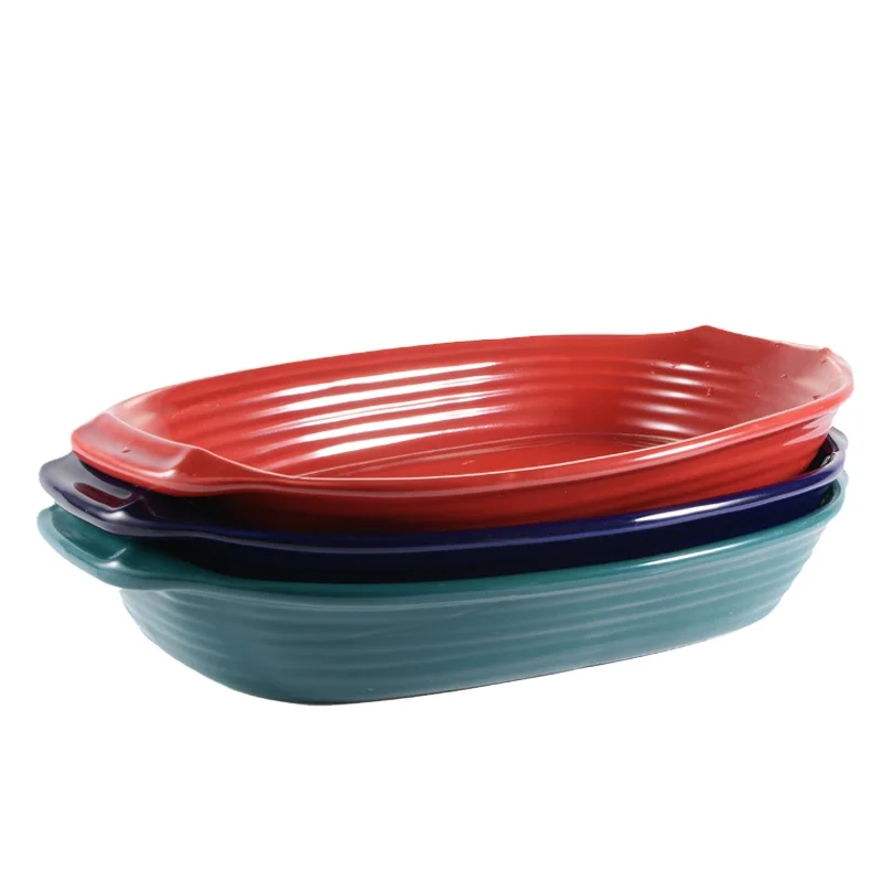 Wholesale Bakeware Set Rectangular Ceramic Baking Dish Home and Kitchen Oven Lasagna Baking Dishes Pans