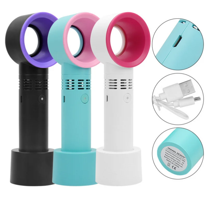 2023 New Fashion Wholesale Portable Handheld Fan Small Fan USB Rechargeable Eyelash Low Noise Electric Handle Mini Fan