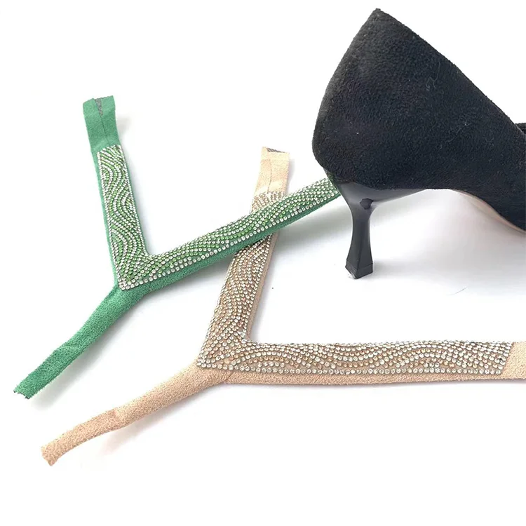 Fashion Glass Decoration Rhinestone Sandals Upper Material Slipper Semi Finished Shoe Uppers