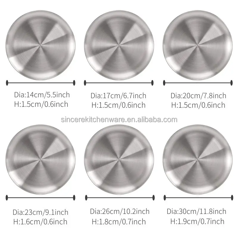 Dishwasher Safe 10 Inch Stainless Steel Pizza Pan Round Pizza Oven Baking Pan Dinner Plate dish