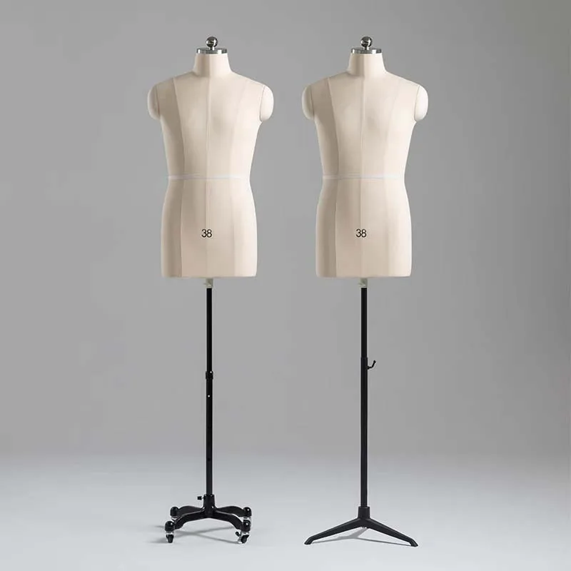 MH-EU  Half body male clothes display mannequins fabric soft pin able mannequin tailor mannequin for sale