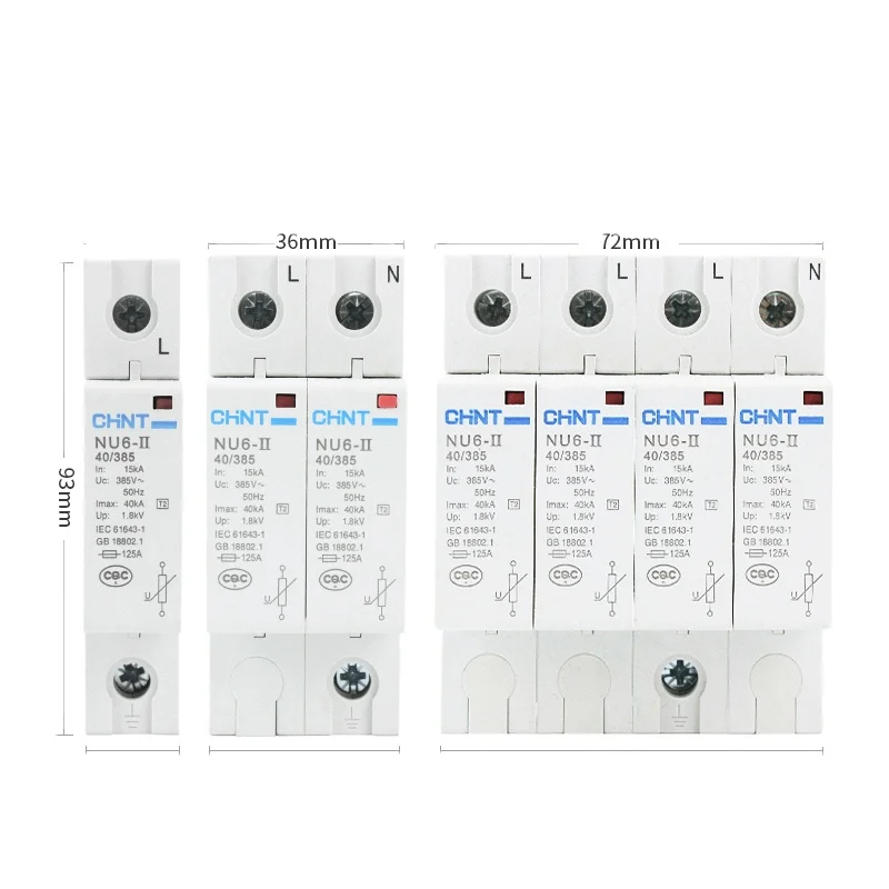 HOT SALE Chint Surge Protector NU6-II Power arrester 1P 2P 4P40kA275V 385V Surge protection switch
