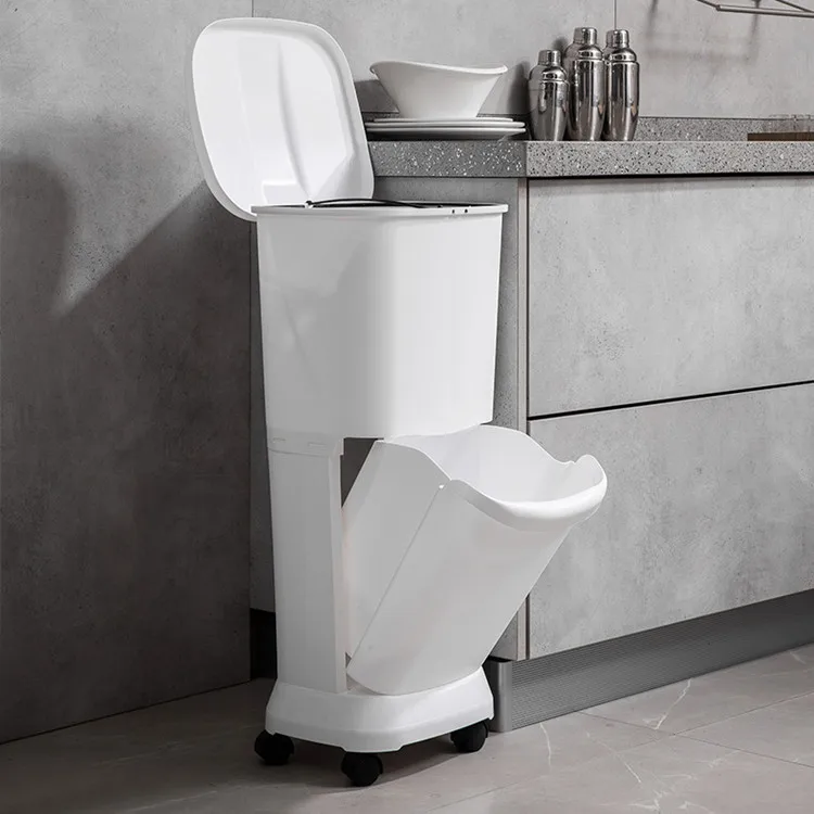 China manufacturer wholesale kitchen waste bin with door bathroom trash can