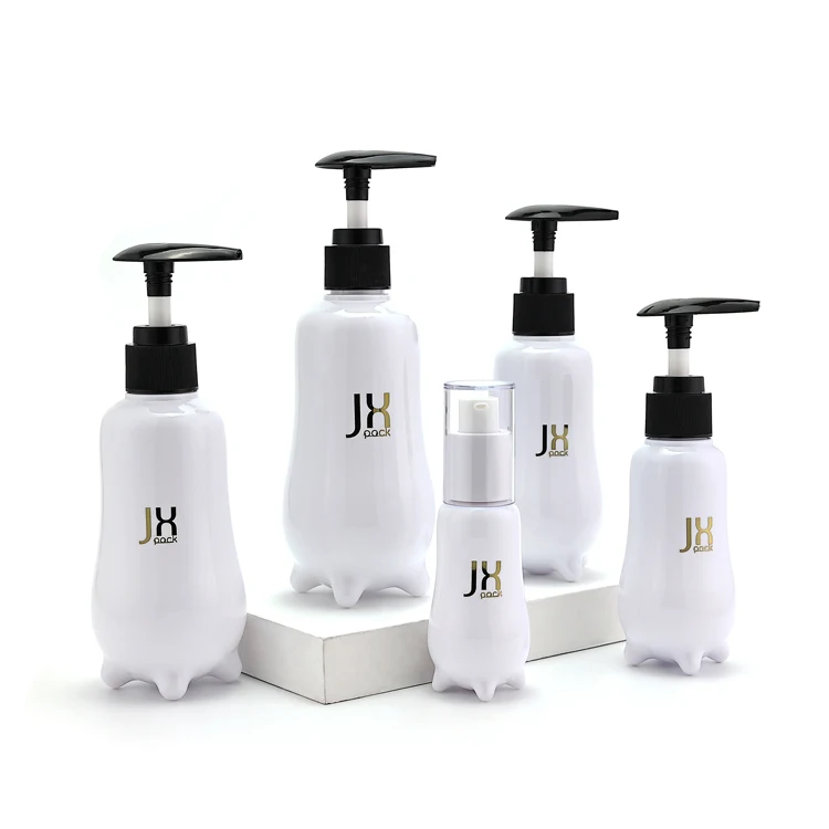 Custom skin care empty packaging 100ml 200ml 250ml shampoo pump bottles cosmetic pet plastic lotion pump bottle