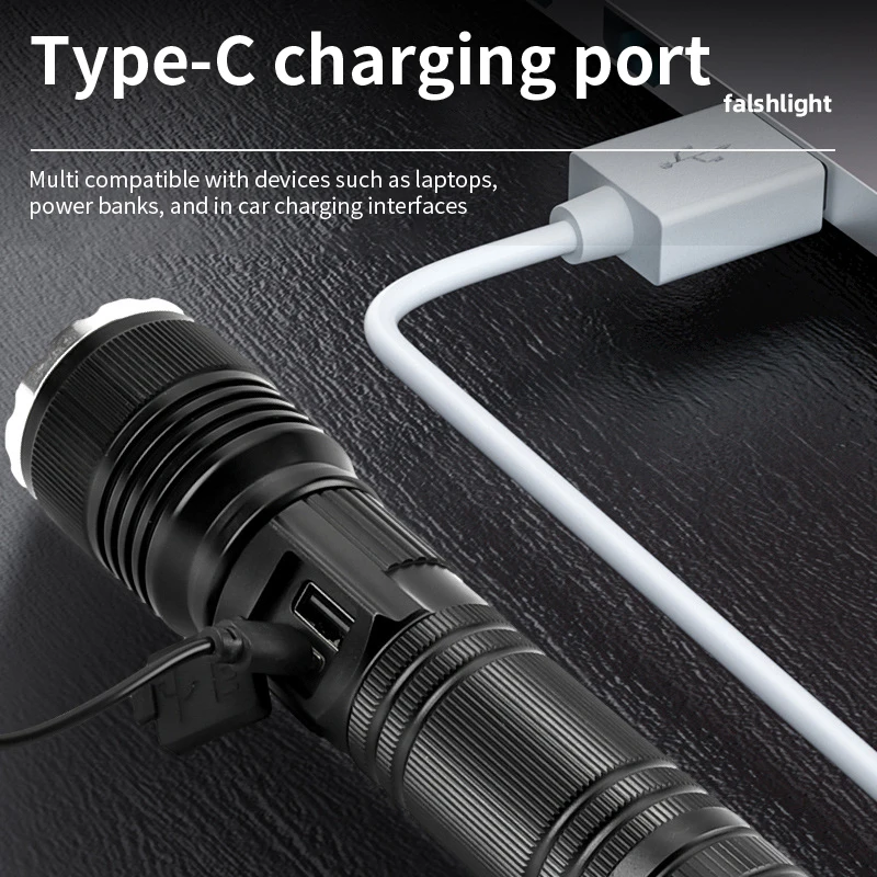 high lumen powerful long range torch light 26650 rechargeable strong led flashlight