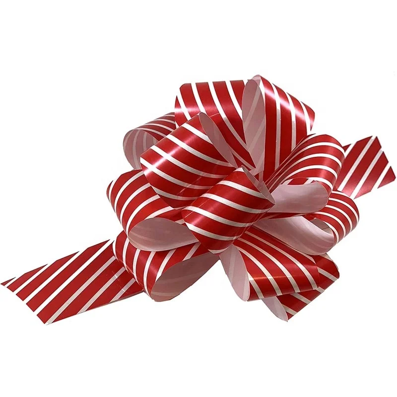 Manufacturer Decoration Car Christmas Flower Gift Custom Printed Butterfly Organza Pull String Bow Ribbon