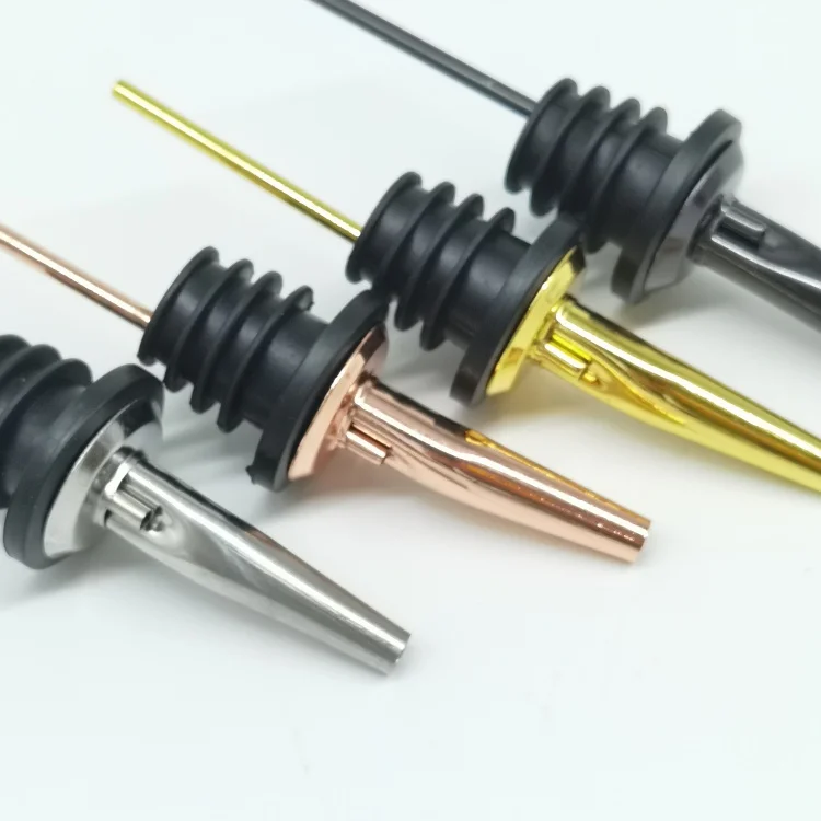 Factory wholesale bar tools Stainless Steel Speed Wine Bottle Pourer Olive Oil and Vinegar Tapered Stopper Spout