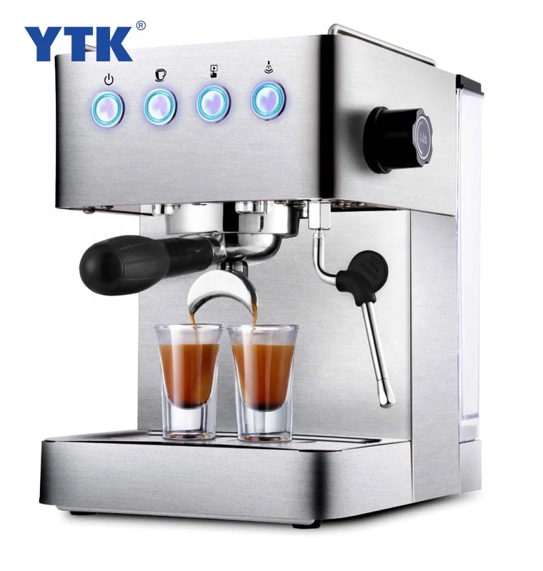 Полностью полуавтоматическая машина для эспрессо, корпус из нержавеющей стали, паровой пенообразователь молока высокого давления, 220 В л