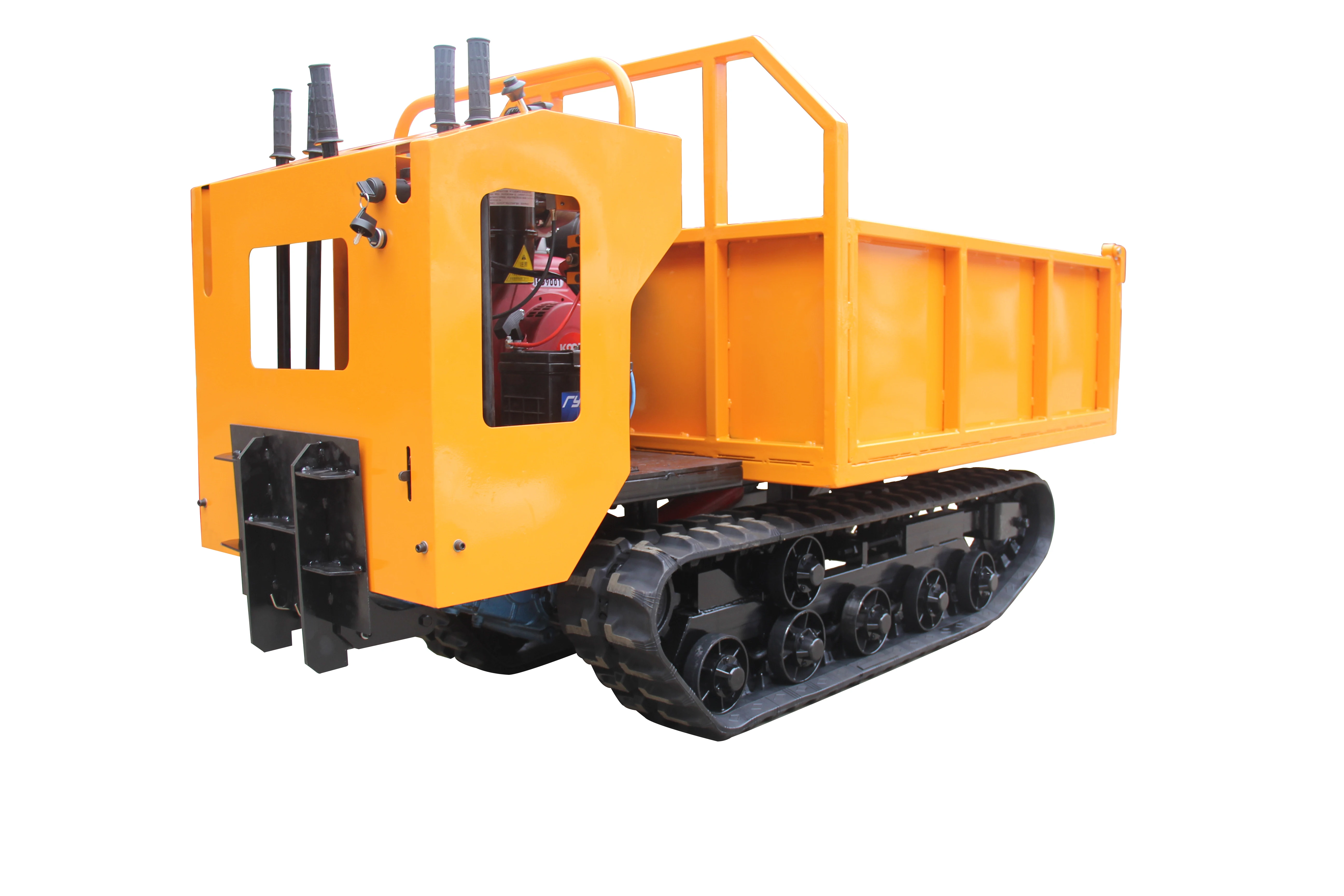 06-186 Mini Crawler Dumper Trucks Rubber Track 1 Ton Crawler Transporter Dumper Walking Cargo Truck