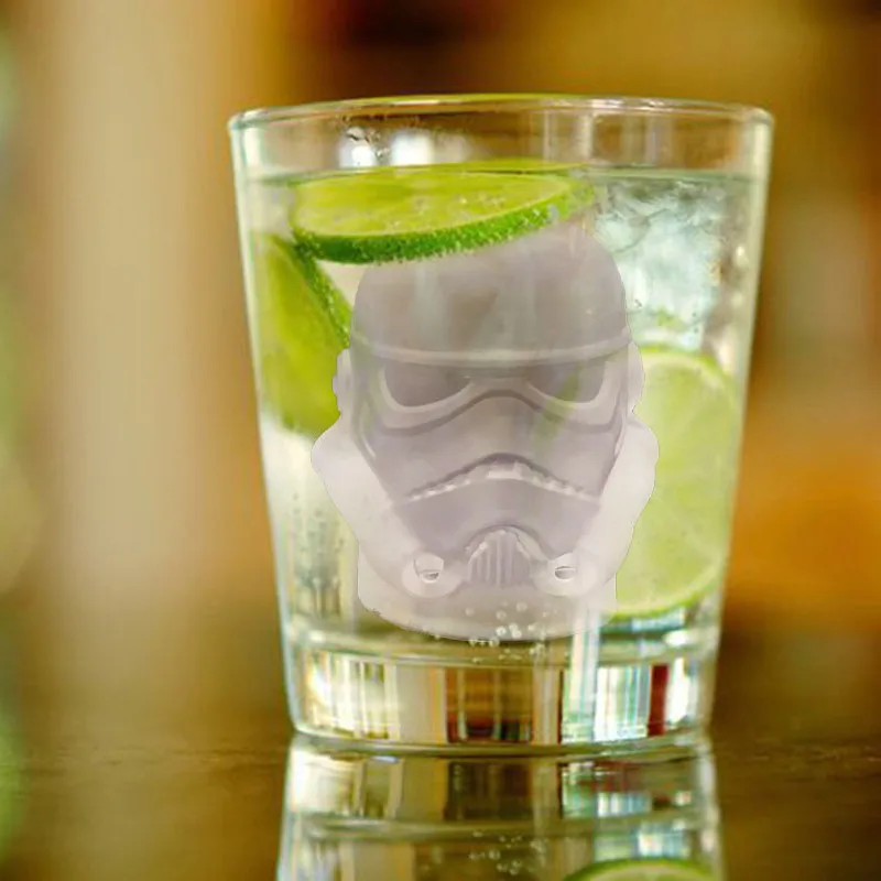 silicone ice cube tray for 4 Cavities Black Warrior Darth vader famous head with stormtrooper head moulds