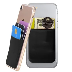 Removable and washable 3M adhesive PU Fabric id /credit card holder for Phone