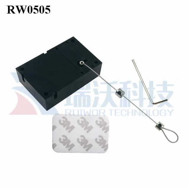 RUIWOR RW0505 Cuboid Противоугонный кабельный отвод с регулируемым концом петли лассо металлическим замком и шестигранным ключом