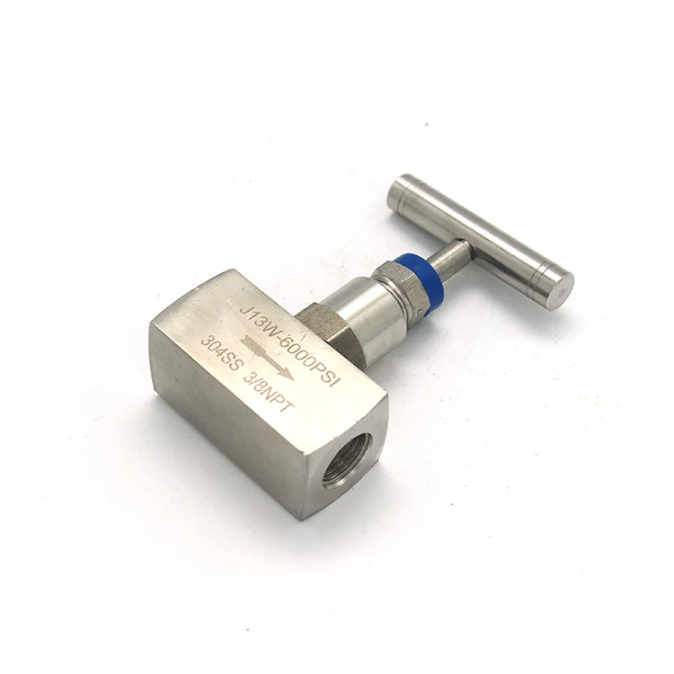 High Pressure Hexagonal Bar Stock Right Angle Chemical Flow Control Needle Valve