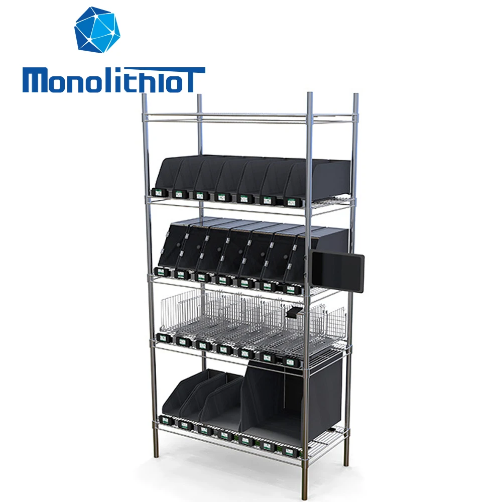 MonolithIoT Light Duty Pallet Rack Automated WMS Warehouse Counting Management System Electronic Labels Display Smart Shelf