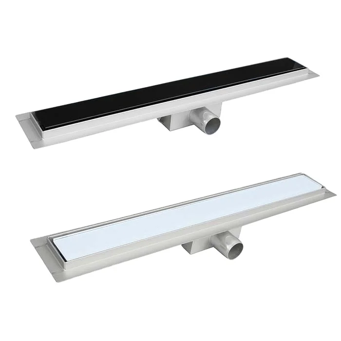 Aootan 2 in 1 Shower Drain Cover SUS304 Stainless Steel Shower Drain Grate Channel Linear Bathroom Floor Side Outlet Floor Drain