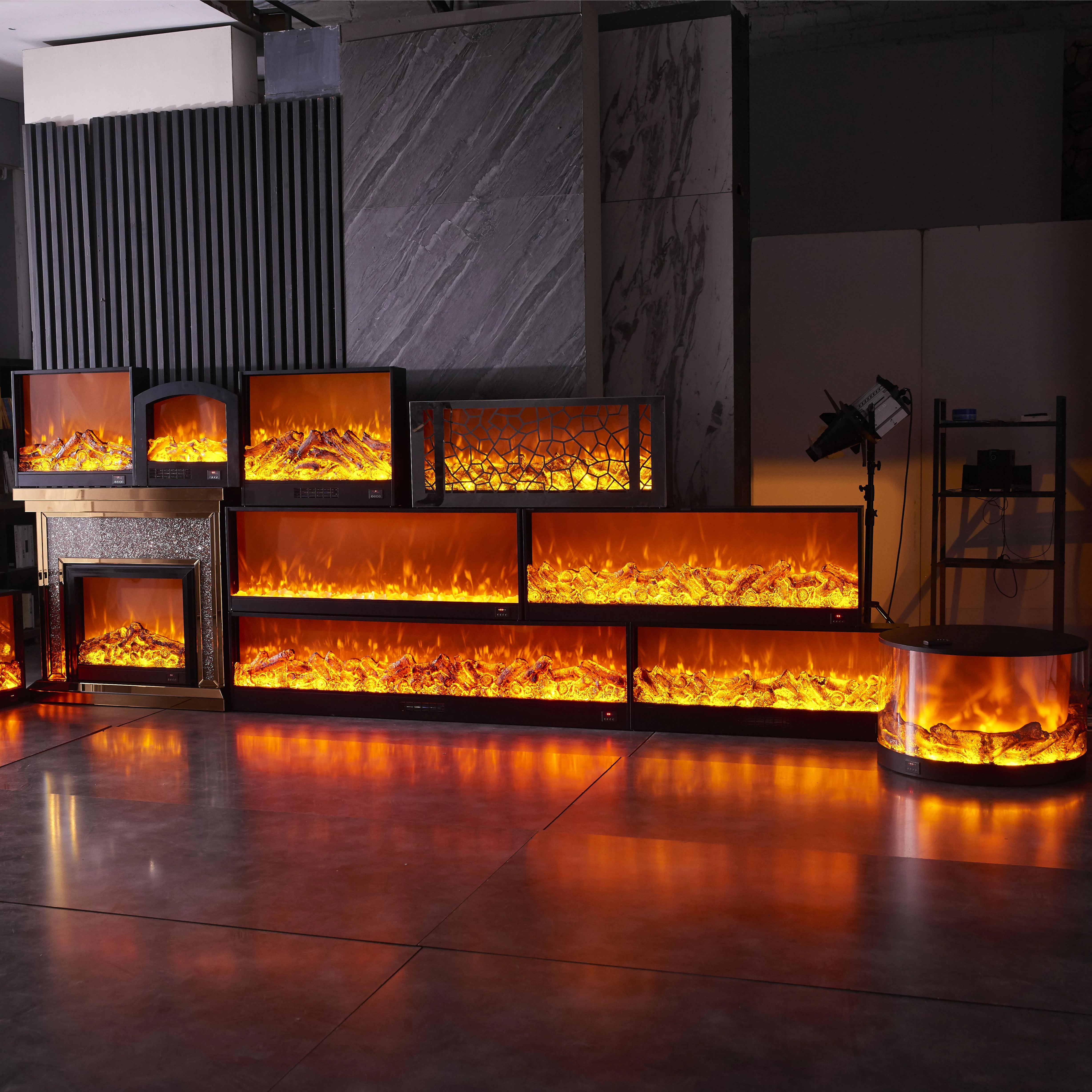 Modern Indoor Multi Color Led Light Fireplace Decor Insert 3D Atomization Water Vapor Steam Electric Fireplace