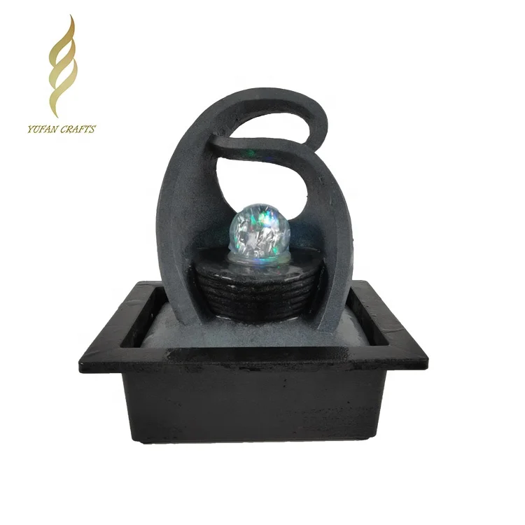 
Wholesale feng shui crafts indoor tabletop decoration resin water fountain house 