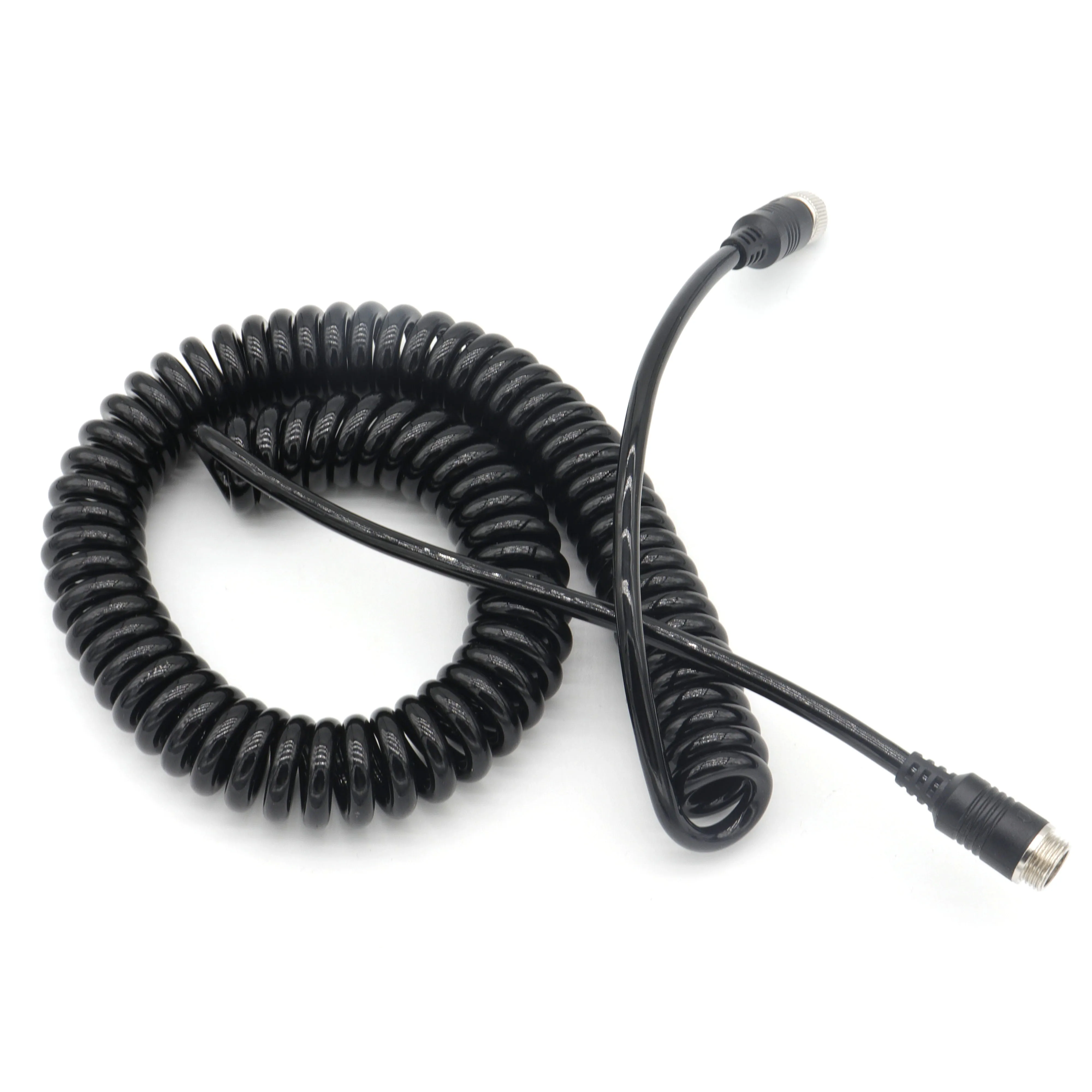 Car Video 4Pin Aviation Extension Lead Coil Spiral Cable for CCTV Rearview Camera Truck Trailer Camper