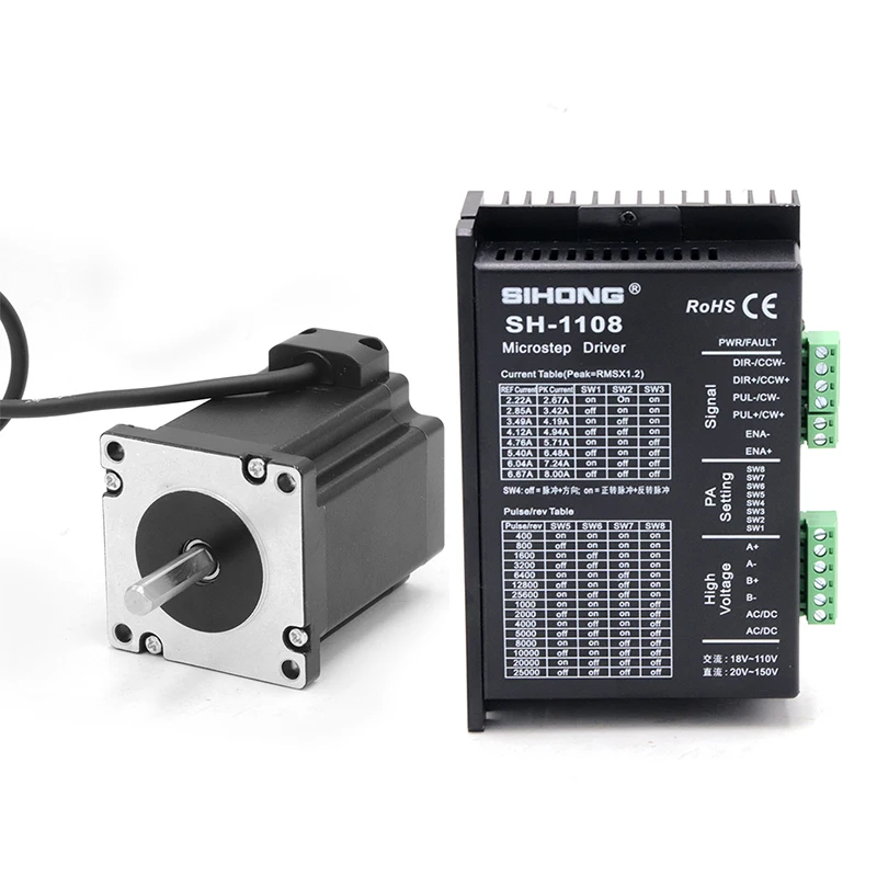 Siheng DM556 2 фазы Цифровой Драйвер шагового двигателя контроллер для 57 60 86 шаговый двигатель