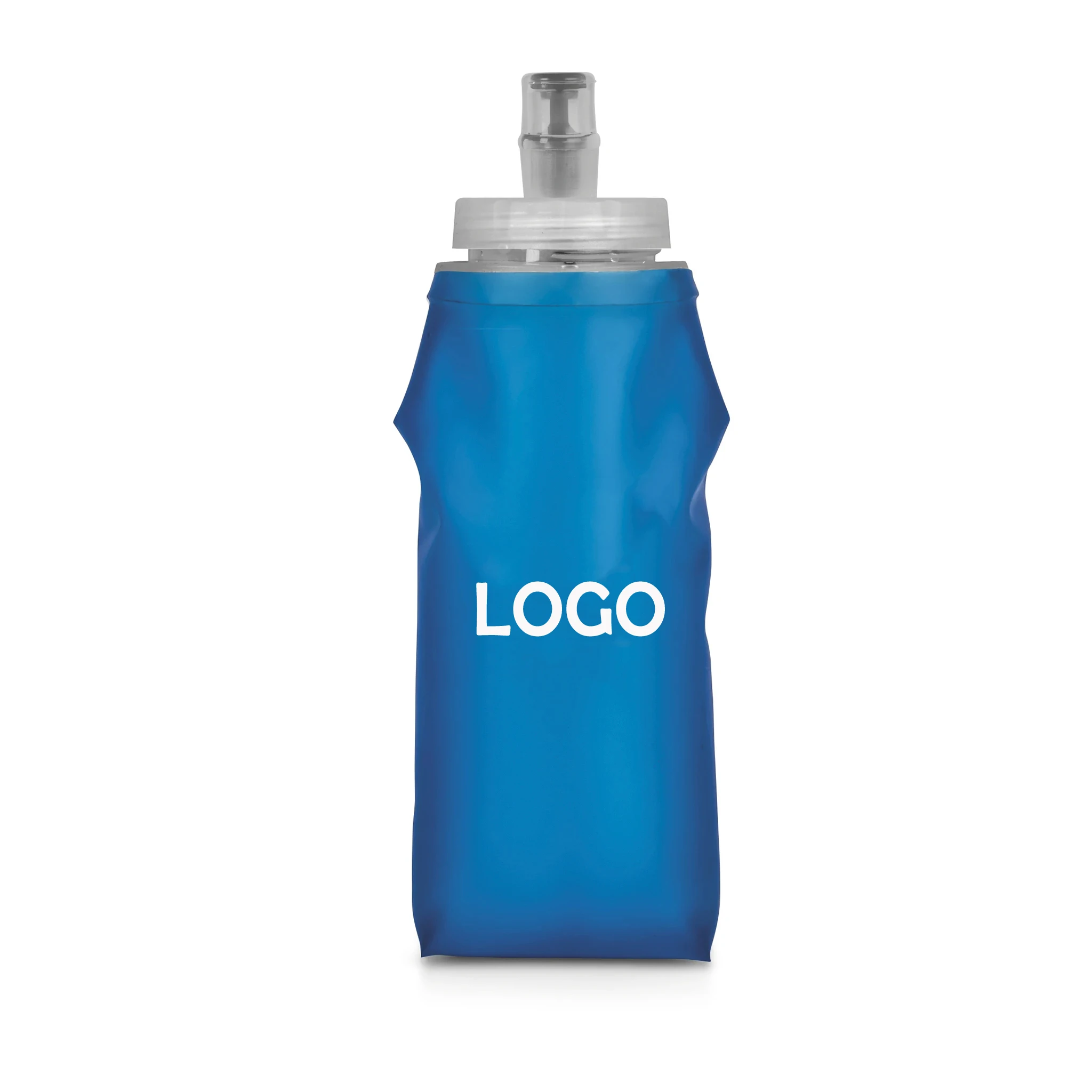 Odm 150ml pvc Free Food Grade Running Camping Hiking Triathlon Foldable Soft Flask blue