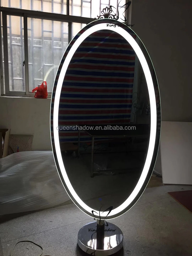 
New salon furniture double sided oval mirrors stations styling chair hairdressing salon mirror station 