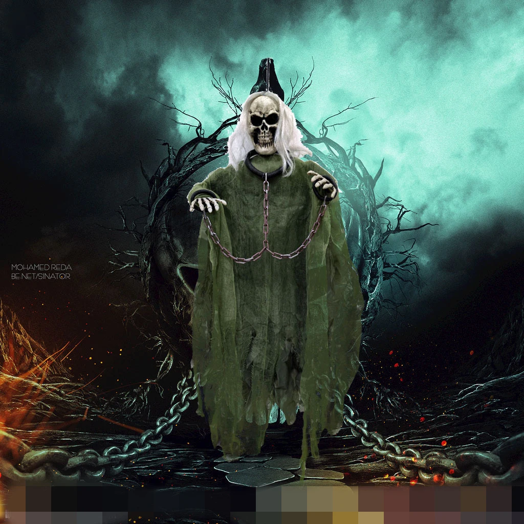 Horror Ghost Set Props for Men Women Cosplay Party Halloween Terrifying atmosphere scene Decoration Room Escape Game