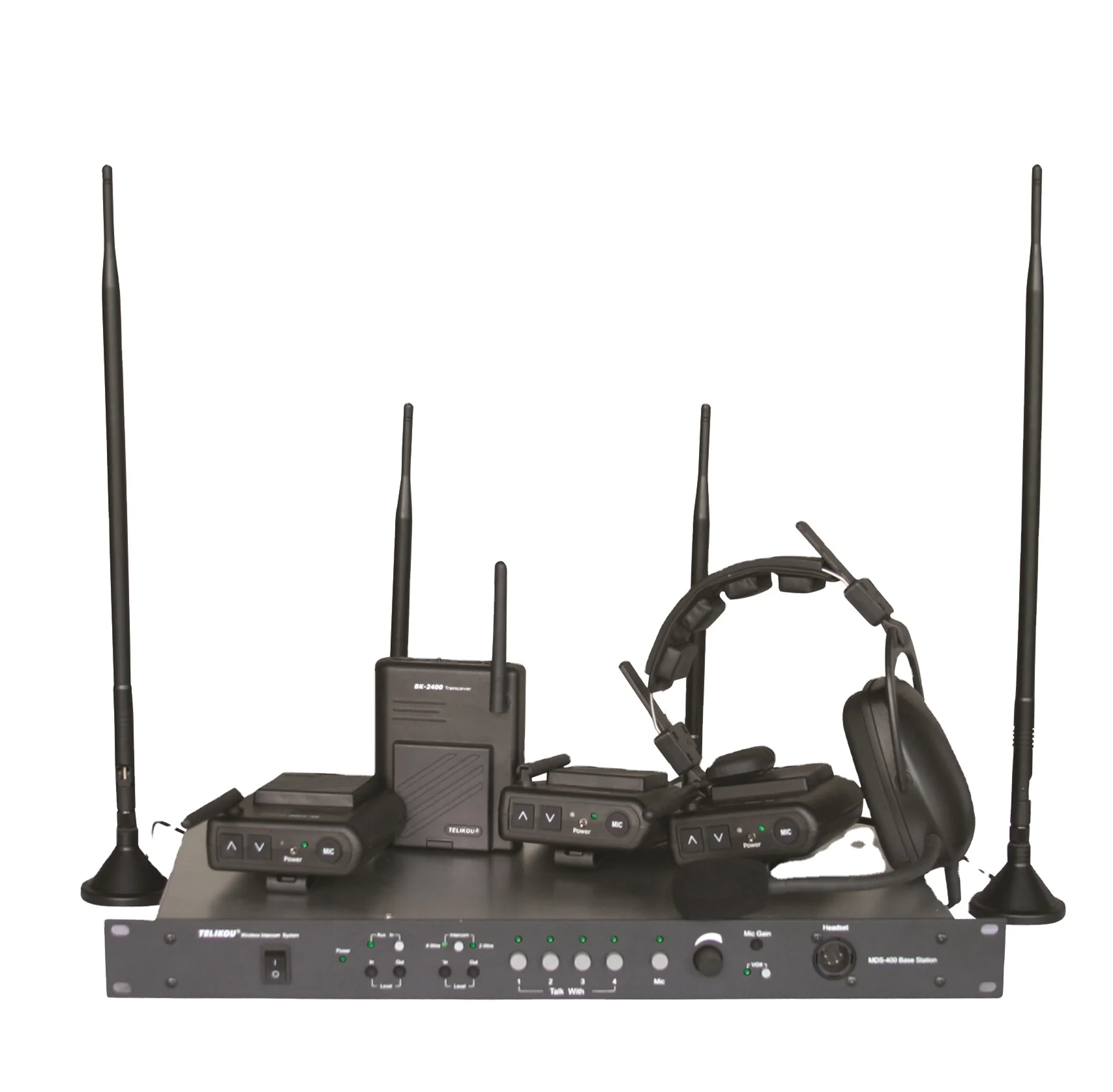 MDS-400 full-duplex wireless intercom system talk back system for control room camera man church stage