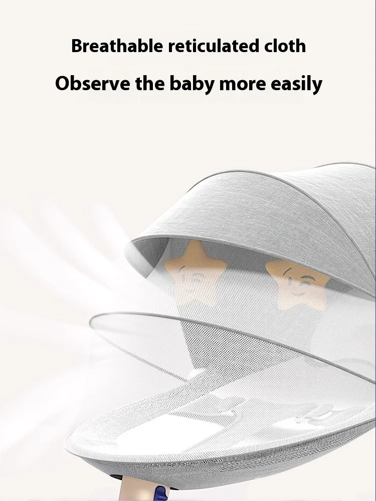 New Electric Baby Rocking Chair With Dining Plate Toy Mosquito Net Baby Cradle Swing Multifunction Baby Bouncer And Rocker