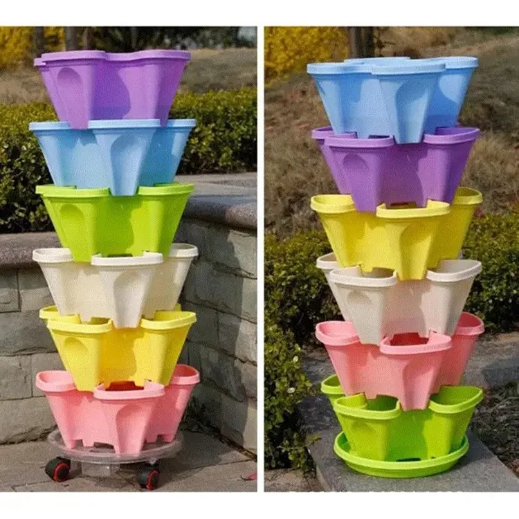 Hot Selling Hydroponic Stacking Vertical Flower Pots For Indoor And Outdoor