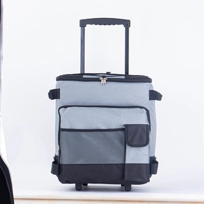C058 Camping outdoor foldable customized portable trolley cooler bags