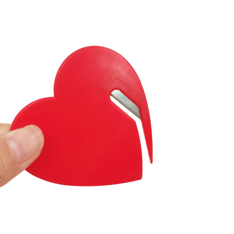 multifunction pocket knife plastic heart shape envelop opener handheld cute small cutter cutting paper
