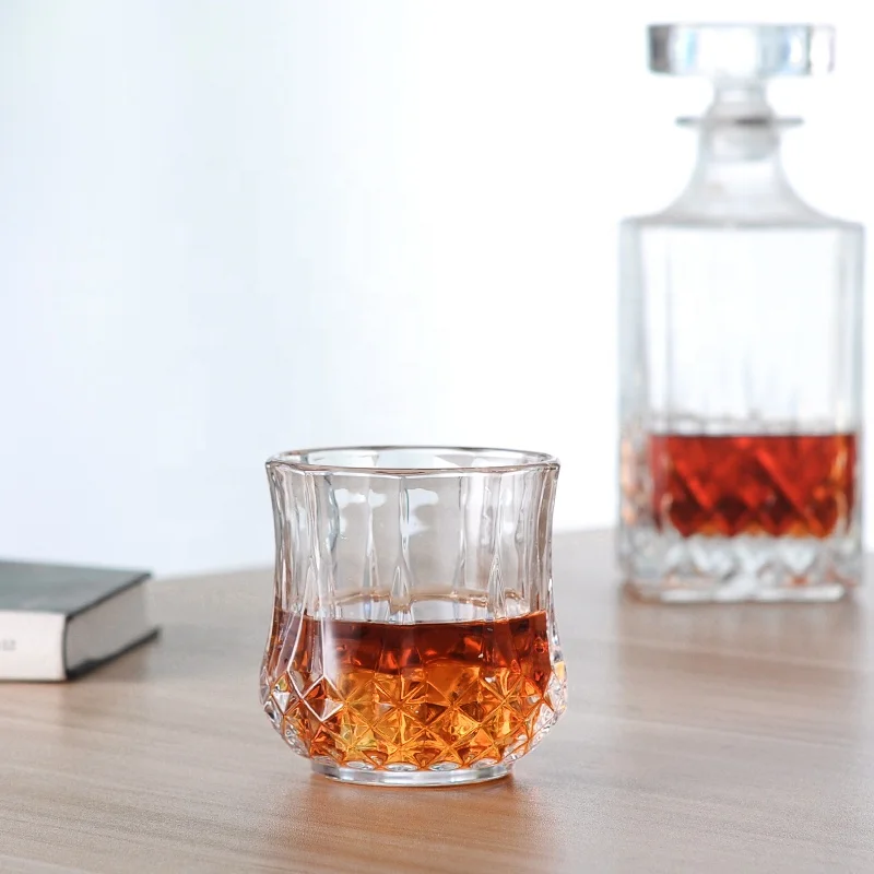 wholesale bulk order diamond crystal design whiskey glasses tumbler