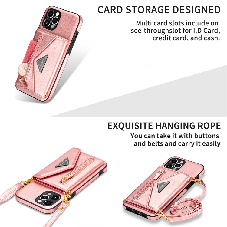 2022 New Girl Crossbody PU Leather Flip Card Slots Purse Wallet Phone Case Cover For iPhone 13 Pro Max